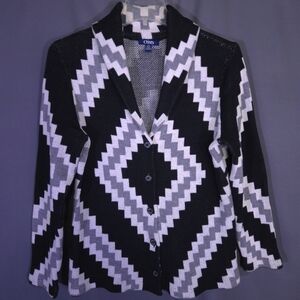 CHAPS Aztec Cardigan Size Large Geometric Western‎ Button Down Knit